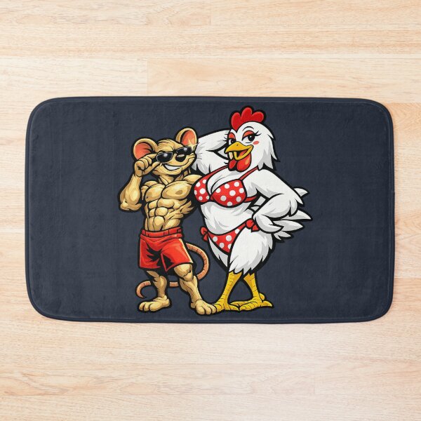 Item preview, Funny Mouse And Chicken Cartoon Humor T Shirt Design designed and sold by BROHLine Studio.