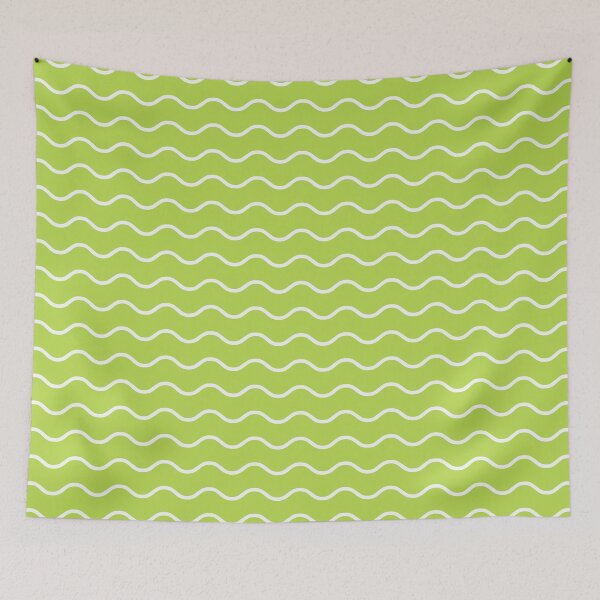 Item preview, Lime And White Waves Pattern designed and sold by pattern-archive.