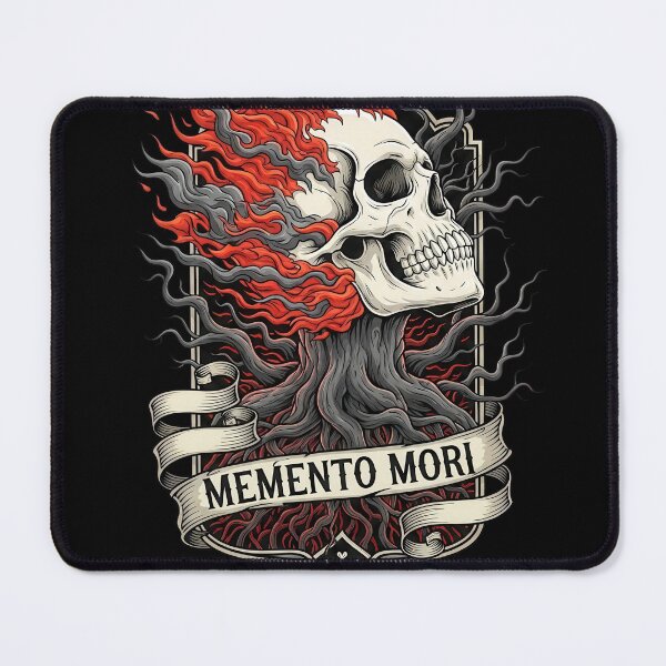 Item preview, Memento Mori Flaming Skull Bound by Tree Roots designed and sold by nuel-art.