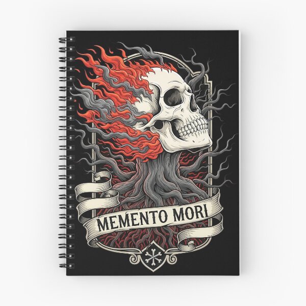 Item preview, Memento Mori Flaming Skull Bound by Tree Roots designed and sold by nuel-art.