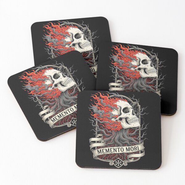 Item preview, Memento Mori Flaming Skull Bound by Tree Roots designed and sold by nuel-art.