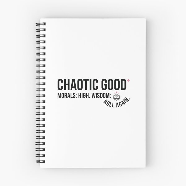 Item preview, Chaotic Good Morals High Wisdom Roll Again RPG designed and sold by Fenay Designs.