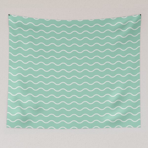 Item preview, Mint And White Waves Pattern designed and sold by pattern-archive.