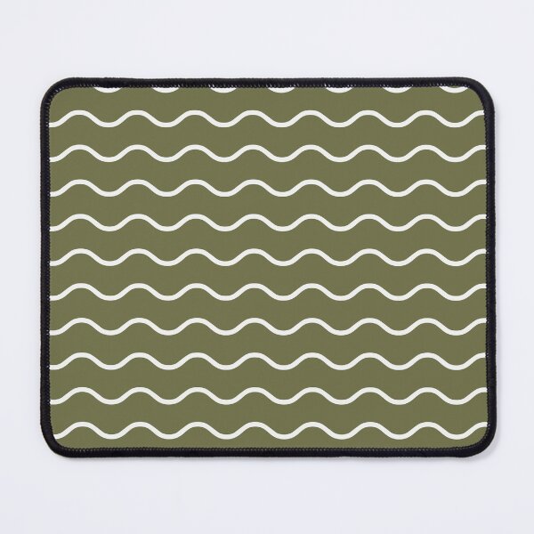 Item preview, Olive And White Waves Pattern designed and sold by pattern-archive.