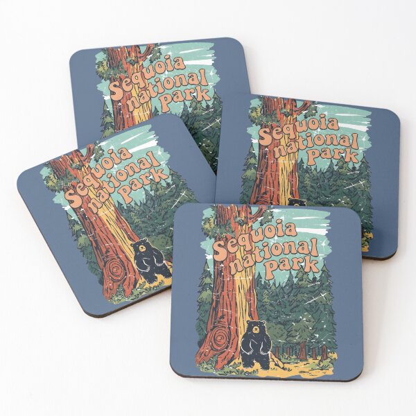 Item preview, Sequoia Park Colorful Retro Tree Landscape Cute Bear  designed and sold by HowToCanadian.