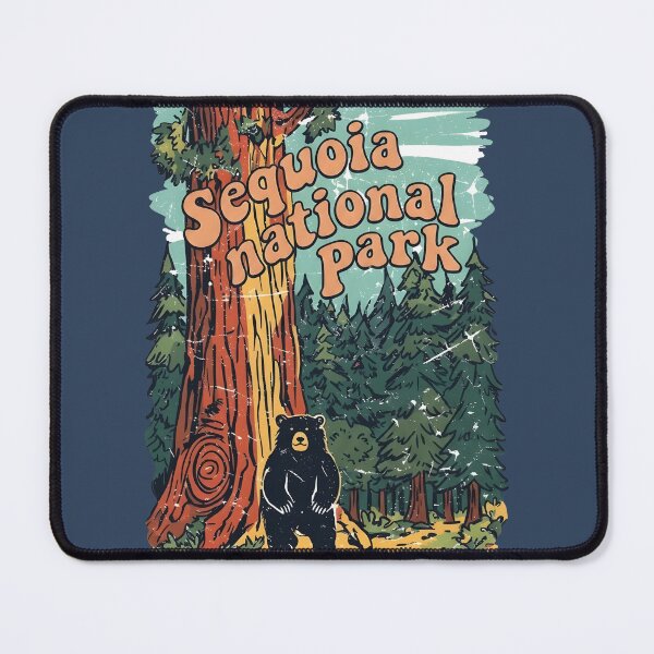 Item preview, Sequoia Park Colorful Retro Tree Landscape Cute Bear  designed and sold by HowToCanadian.