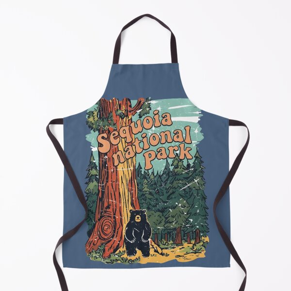 Item preview, Sequoia Park Colorful Retro Tree Landscape Cute Bear designed and sold by HowToCanadian.