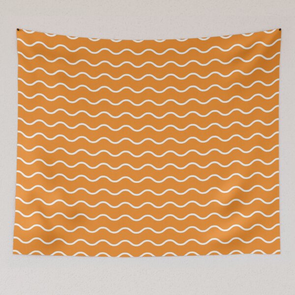 Item preview, Orange And White Waves Pattern designed and sold by pattern-archive.