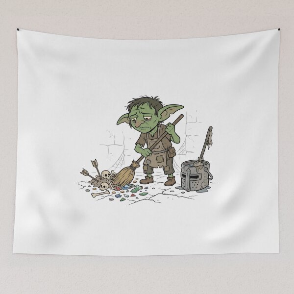 Item preview, Goblin Dungeon Cleanup Crew Fantasy RPG Art designed and sold by Fenay Designs.