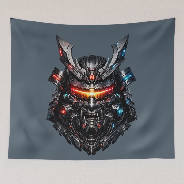 Item preview, Cyberpunk Samurai Mask Neon Techwear Warrior designed and sold by Moons Studio.