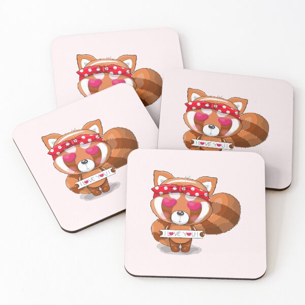 Item preview, I Love You Kawaii Red Panda Heart Eyes Valentine Cute Romantic Animal Art designed and sold by DERA RAY.