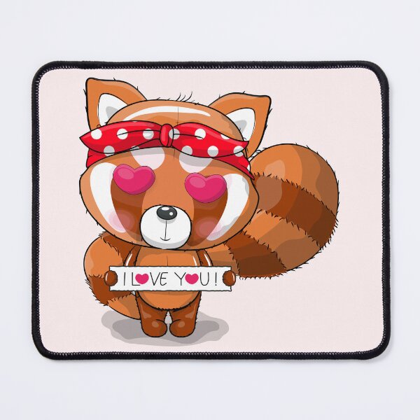 Item preview, I Love You Kawaii Red Panda Heart Eyes Valentine Cute Romantic Animal Art designed and sold by DERA RAY.