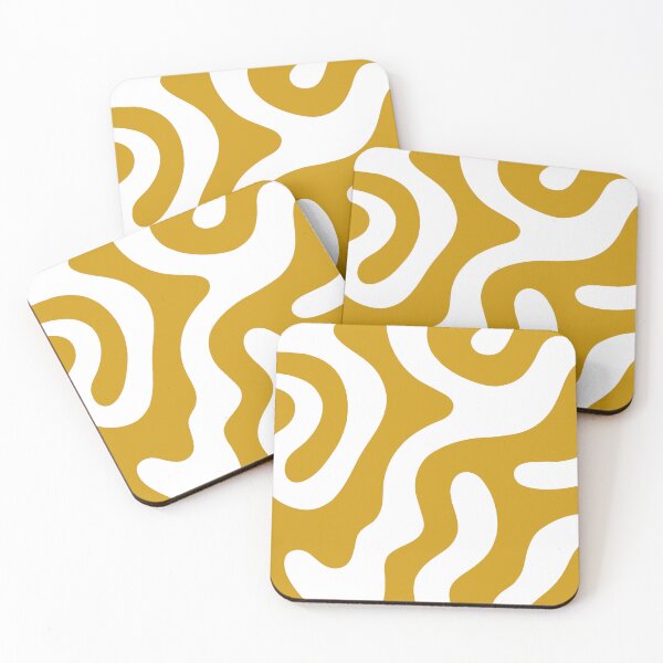 Item preview, Retro Wavy Mustard and Black Pattern designed and sold by Art-Essa.