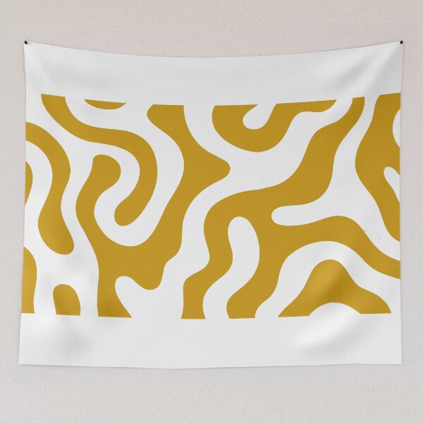 Item preview, Retro Wavy Mustard and Black Pattern designed and sold by Art-Essa.
