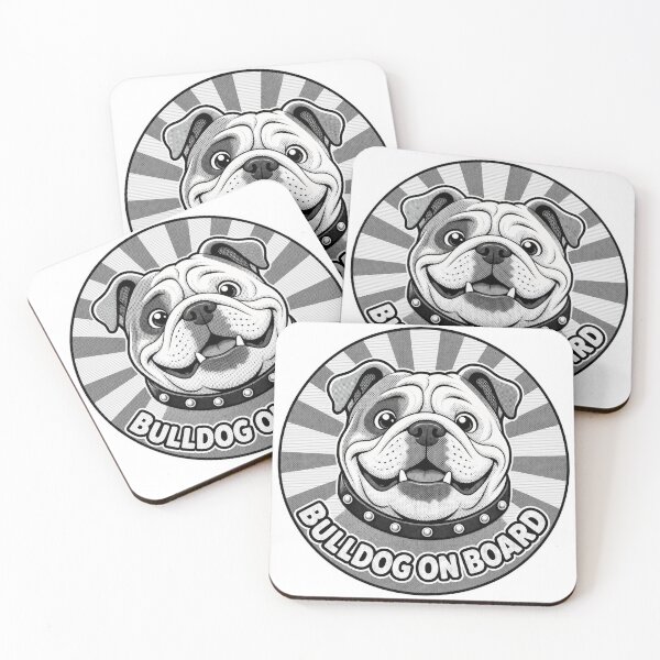 Item preview, sticker "bulldog on board" black and white designed and sold by barbastyle.