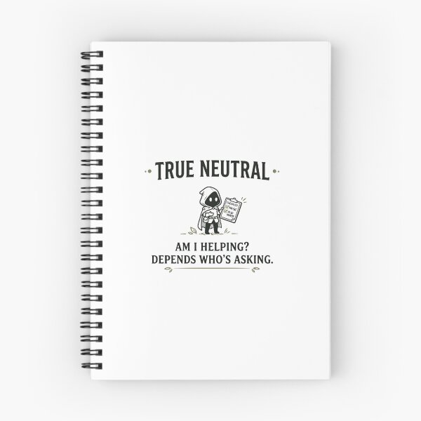 Item preview, True Neutral Am I Helping Depends Who's Asking RPG designed and sold by Fenay Designs.