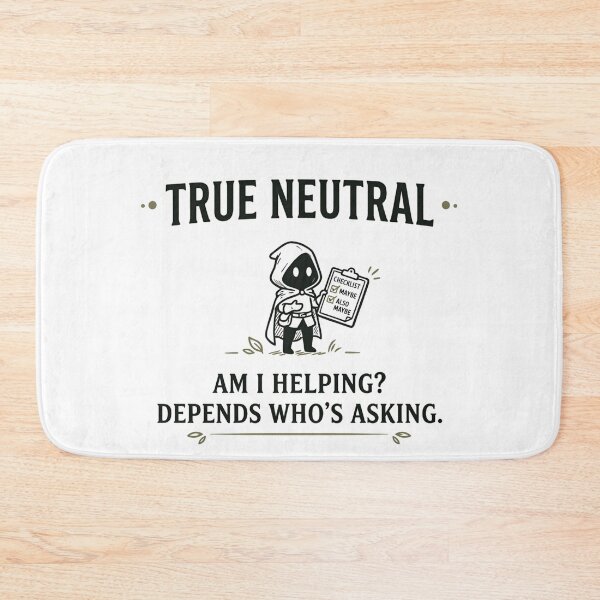 Item preview, True Neutral Am I Helping Depends Who's Asking RPG designed and sold by Fenay Designs.
