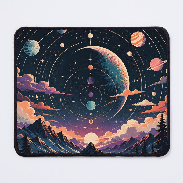 Item preview, Astrological Galaxy Map Over Mountain Peaks designed and sold by Jaideep Walia.