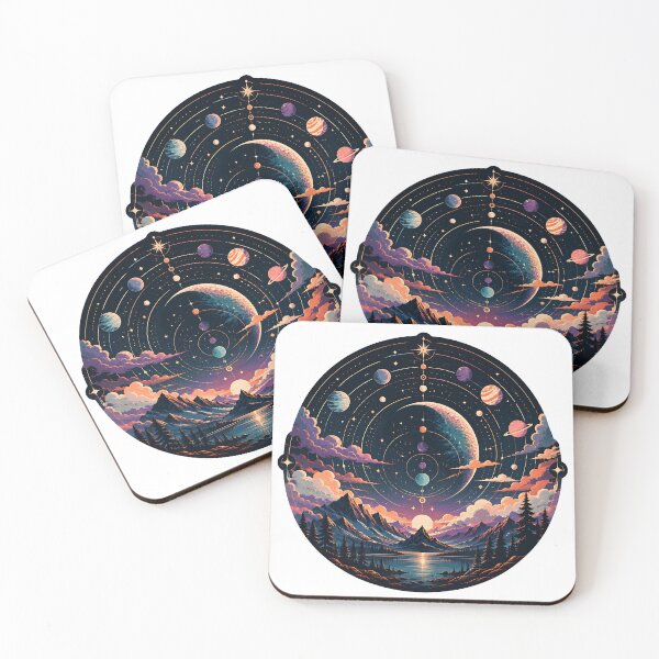 Item preview, Astrological Galaxy Map Over Mountain Peaks  designed and sold by Jaideep Walia.