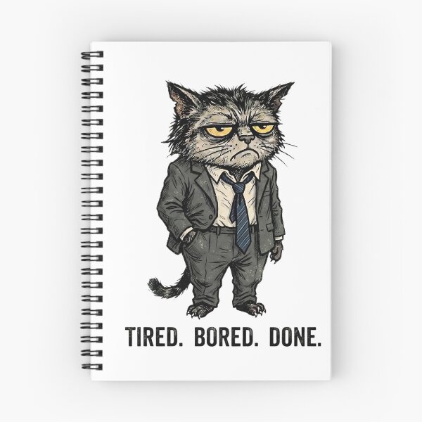 Item preview, Tired Bored Done Cat designed and sold by masakiworks.