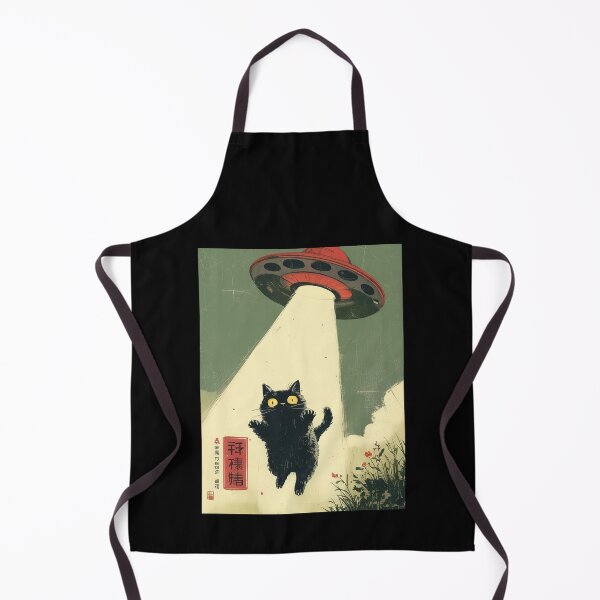 Item preview, Cat Selfie With Alien UFO Funny Japanese Cat Retro designed and sold by nosu-art-pod.