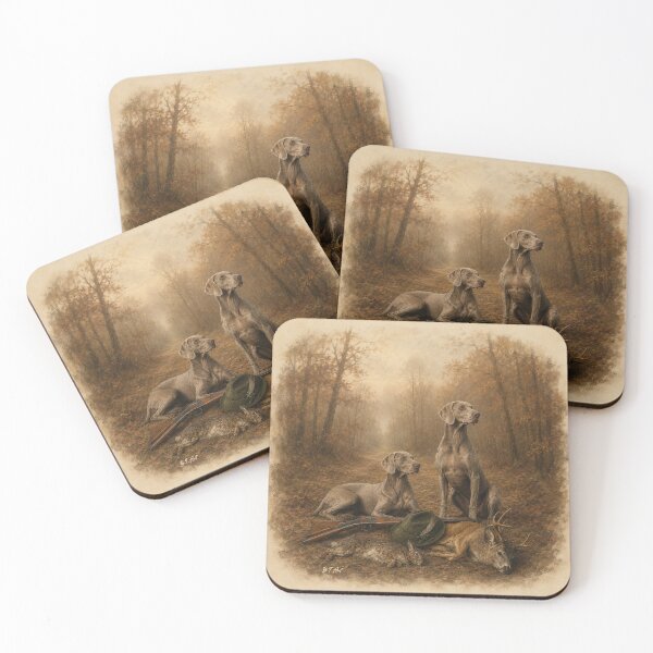 Item preview, Weimaraner – Silver Ghost Hunter | Vintage Hunting Dog Art designed and sold by TammyHunterArt.