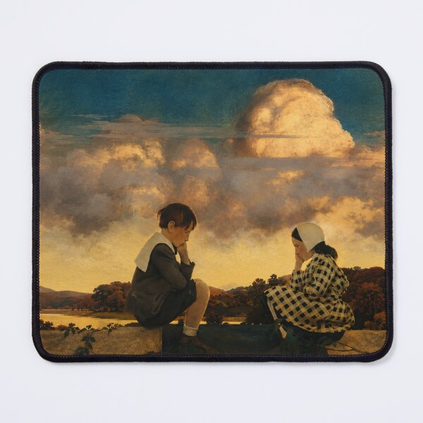 Item preview, The Little Peach by Maxfield Parrish - Vintage Landscape Painting Thoughtful Children Art for Cottagecore Lovers designed and sold by RickE.