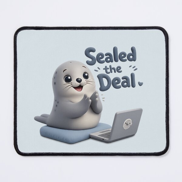 Item preview, Sealed The Deal Cute Seal Pun | Kawaii Laptop Work Vibes designed and sold by Moons Studio.