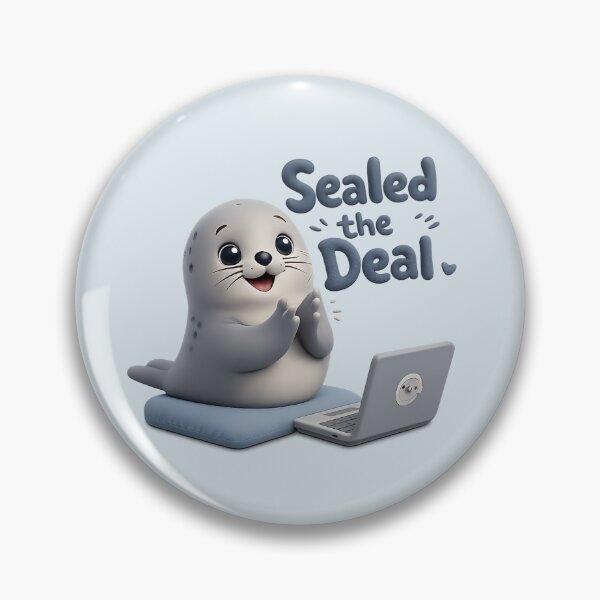Item preview, Sealed The Deal Cute Seal Pun | Kawaii Laptop Work Vibes designed and sold by Moons Studio.