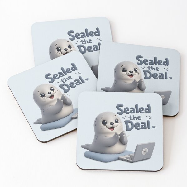 Item preview, Sealed The Deal Cute Seal Pun | Kawaii Laptop Work Vibes designed and sold by Moons Studio.