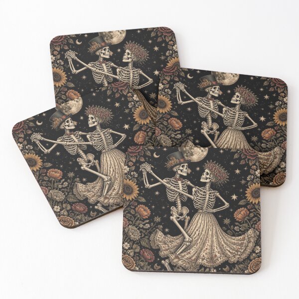 Item preview, Vintage Skeleton Lovers Dancing Under Full Moon designed and sold by alvinavery.