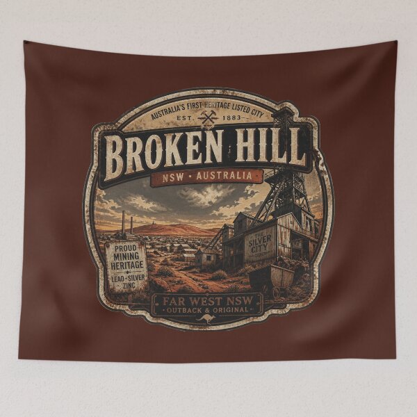 Item preview, Broken Hill Australia – Vintage Outback Mining designed and sold by Random Designs.