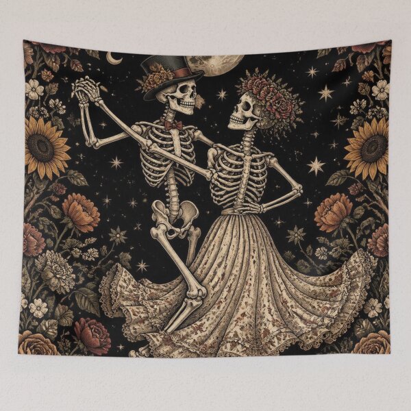 Item preview, Vintage Skeleton Lovers Dancing Under Full Moon designed and sold by alvinavery.