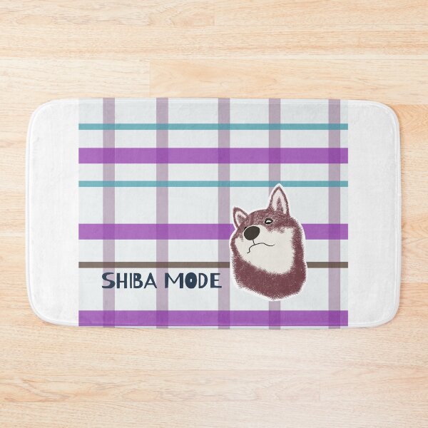 Item preview, Purple plaid with purple Shiba Inu designed and sold by ShibaCruise-On.