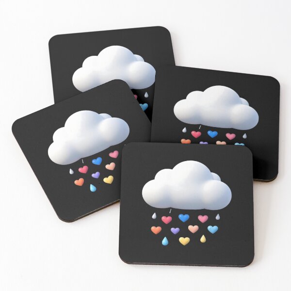 Item preview, Raining Hearts Cloud: 3D Cute Rainbow Rain Art designed and sold by artlife4.