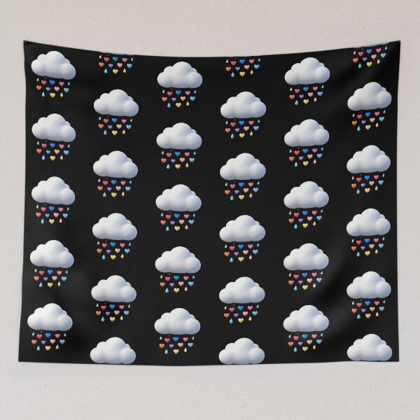 Item preview, Raining Hearts Cloud: 3D Cute Rainbow Rain Art designed and sold by artlife4.