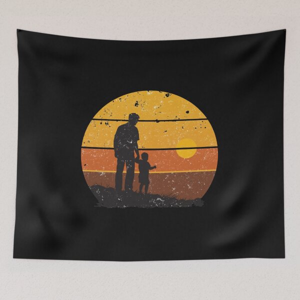 Item preview, Retro Dad and Child Sunset - Father's Day Gift designed and sold by Larams Studio.
