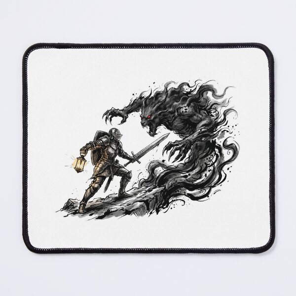 Item preview, Knight Vs Shadow Monster Dark Fantasy RPG Art designed and sold by Fenay Designs.