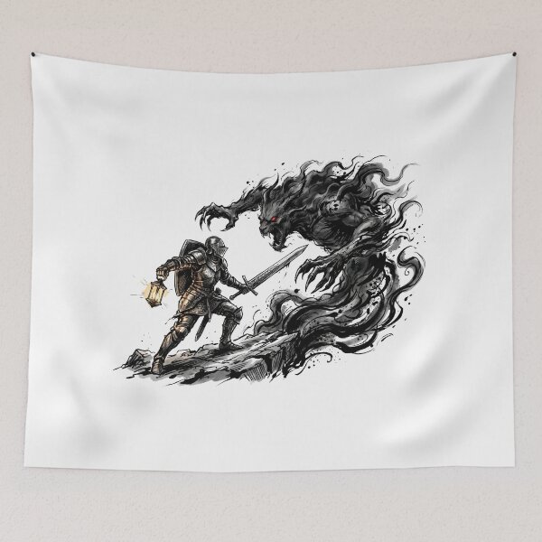 Item preview, Knight Vs Shadow Monster Dark Fantasy RPG Art designed and sold by Fenay Designs.