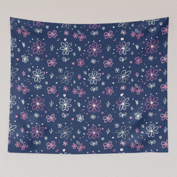 Item preview, Little flowers on blue designed and sold by In-Spirit24.