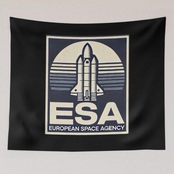 Item preview, European Space Agency Inspired Retro Space Exploration Emblem Design designed and sold by TEEJAMBOREE.