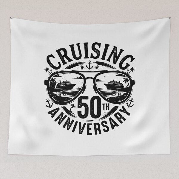 Item preview, 50th Anniversary tee Vintage Cruising Into Our 50 Years Together Design, Golden Anniversary Gift Tee designed and sold by AsturShop.