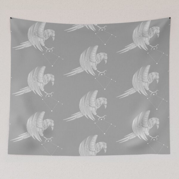 Item preview, Corvus Constellation Raven White Minimalist Line Art designed and sold by JAMerArc.