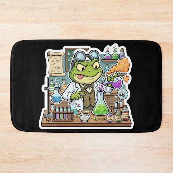 Item preview, Funny Frog Scientist Mixing Potions – Cute Cartoon Lab Adventure Art designed and sold by ArtsyExplorer.