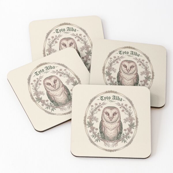 Item preview, Dark Cottagecore Barn Owl Botanical Print Tyto Alba designed and sold by PixelQ.