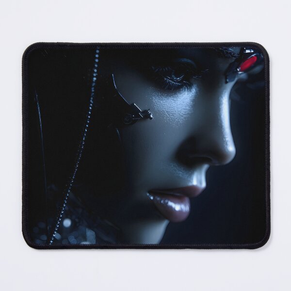 Item preview, Futuristic Cyborg Woman Side Profile Red LED designed and sold by cyberartmaker.