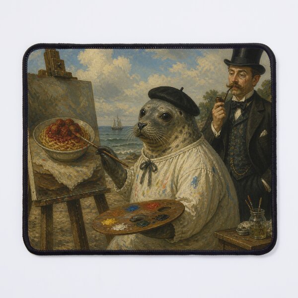 Item preview, Victorian Seal Painting Shirt | Absurd Spaghetti Artist Graphic Tee designed and sold by SleepyLlamaClothes.