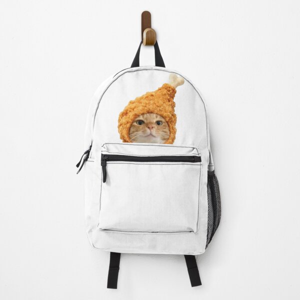 Item preview, funny fried chicken wearing cat meme designed and sold by mikrocosmox.