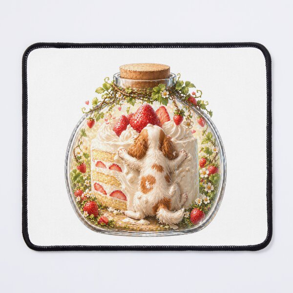 Item preview, Cavalier King Charles Spaniel Strawberry Shortcake Sticker – Cute Blenheim Puppy Dessert Dog Art for T-Shirts, Phone Cases & Gifts designed and sold by SakuraWaStyle.