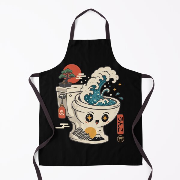Item preview, Funny Great Wave Toilet Bowl Japanese Art Kawaii Mashup designed and sold by haitrieuic96.